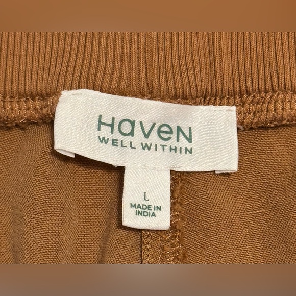Haven Well Within Linen Blend Women’s Lightweight Brown Joggers Size L - Picture 7 of 10